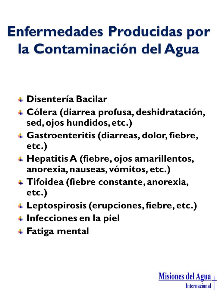enfermedades transmitidas por la contaminacion del agua